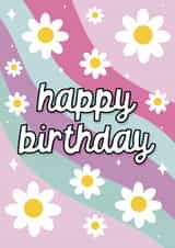 Flowers & Rainbow Happy Birthday Card created by Colourful Life