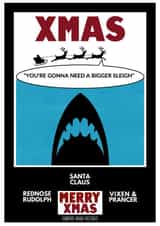 Funny Christmas Card For Friends Of Jaws Movie Lover created by Vampire Rhino