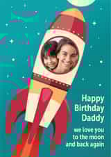 Personalised Birthday Photo Card created by Yay Days - Dad - Birthday - Space Rocket - Photo Card