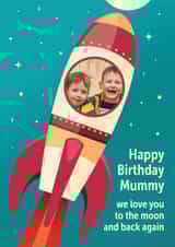 Personalised Birthday Photo Card created by Yay Days - Mum - Birthday - Space Rocket - Photo Card