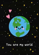 Cute Anniversary Card - You Are My World created by hannahdoodle