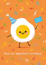 Birthday Card - Cute Egg - Have An Eggcellent Birthday created by hannahdoodle