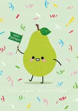 Cute Birthday Card - Pear Happy Birthday - Have A Pear-Fect Birthday created by hannahdoodle