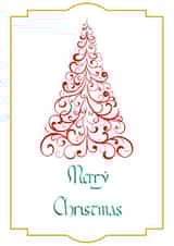 Stylised Christmas tree Card created by Warren Calligraphy