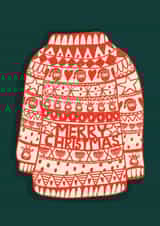 MERRY CHRISTMAS, CHRISTMAS JUMPER ART CARD DESIGN. FOR EVERYONE created by NICHOLA COWDERY ILLUSTRATIONS