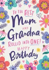 Pretty Mum and Grandma Birthday Card - Floral created by Dotty Black