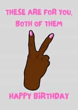 Rude Birthday Card For Friend - Two Fingers Swearing - Happy Birthday created by Char's Designs