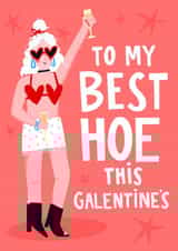 Best Hoe Girl Power Female Empowerment Galentine's Card created by Lucy Maggie Designs