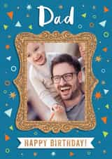 Personalised Birthday Photo Card created by Dalia Clark Design - Confetti Frame - Dad - Photo Card