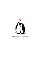 Cute Anniversary Card for Husband or Wife - Penguins in Love - Romantic created by Swizzoo