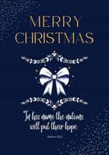 Merry Christmas - Hope of Nations - Bow, Stars & Snow created by Dara, Ceramic Scripture
