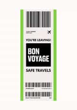 Bon Voyage & Safe Travels Card for a work colleague - Luggage Ticket Label created by HollieGraphik