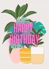 Cute Houseplant Happy Birthday card created by Scribe Design House