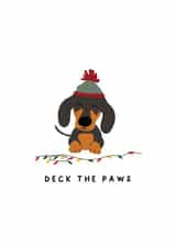 Cute and funny sausage dog christmas card created by Giggl Greetings 