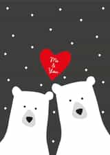 Cute Christmas Bear couple cards for Wife, Husband, Girlfriend or Boyfriend created by Heather Alstead Design LTD