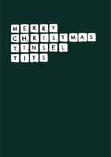 Merry Christmas Tinsel Tits Scrabble Friend Partner Girlfriend Wife Funny created by Daisy Jo Design