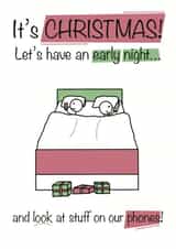 Amusing Christmas card - let's have an early night... created by Shore Designs