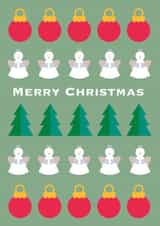 Graphic Merry Christmas Card - Festive Multi design - Xmas Tree, Bauble, Angel created by Jamie Borman