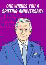 King Charles wishes your partner a spiffing anniversary created by Graham Sanders