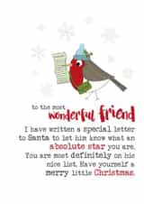 To the most wonderful Friend- Christmas Card - Absolute Star- merry christmas created by Dandelion Stationery