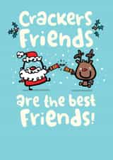 Crackers Friends Cute Funny Christmas Card created by Pink wink