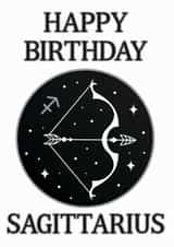 Happy Birthday Sagittarius Zodiac Astrology Birthday Card created by Pisces Moon