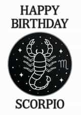 Happy Birthday Scorpio Zodiac Astrology Birthday Card created by Pisces Moon