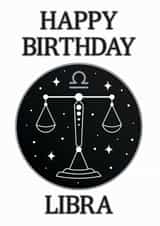 Happy Birthday Libra Zodiac Astrology Birthday Card created by Pisces Moon