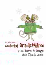 Wonderful Grandchildren Christmas Card- with love and Hugs this Christmas created by Dandelion Stationery