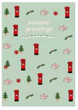 Cute Red Post Box Christmas Card with Christmas Tree created by Honeybee Art