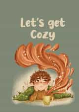 Let’s get cosy card - Autumn - Nice day card - Kids illustration created by Ilona Ro - Illustrations