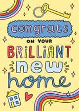 Modern Typographic New Home Card - Rainbow Magic - Congrats On Your Brilliant New Home created by Josie Gledhill