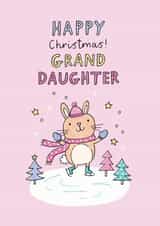 Cute Christmas card for your Granddaughter - Happy Christmas! Grand daughter created by Jenny Seddon
