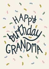 Happy Birthday Grandma - Pretty and Modern Confetti Card for Gran created by Christine Cuddihy Illustration