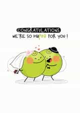 Cute wedding congratulations card - punny wedding card - Hapea Couple created by CreateDesigns by Shaista Parveen
