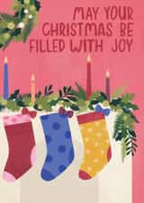 Nostalgic 'may your Christmas be filled with joy' Christmas card created by Raspberry Blossom