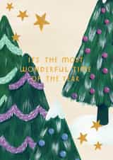 'It's the most wonderful time of the year' tree Christmas card created by Raspberry Blossom