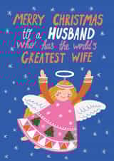 Funny Christmas Card For Husband - Christmas Angel - Merry Christmas from Wife created by Forever Funny