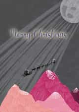 Classic illustrated Christmas card for friend family abroad travelling created by The Crafty Tourist