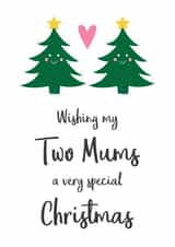 A cute two Mums Christmas card from the kids, for same sex parents - 2 mothers created by Hello Fridays Studio