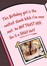 Personalised Birthday Photo Card created by Woody's Design - Mean Girls - Burn Book - Birthday - Photo Card