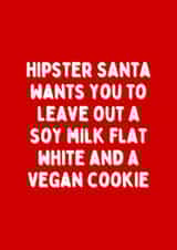 Hipster vegan Santa - funny Christmas card created by Meg's Creative Outlet