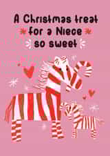 A Cute Christmas Card For Niece- Zebras & Candy Canes created by @squiggleinthecity