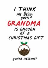 Christmas Card from Grandma to let your grandchild know how lucky they are created by IWLT