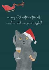 Cute Christmas Cat card - kitten caught red handed created by Number 27 Design