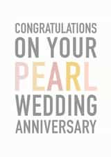 Congratulations pearl wedding anniversary card - 30 years created by Studio 9