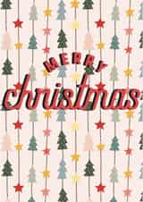 Merry Christmas tree background card created by Izzi Paints