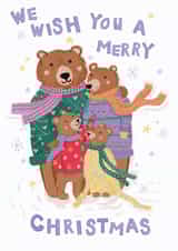 Bear Family Merry Christmas Card - Cute Animal Card created by Marie Wilkinson