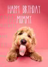 Goldendoodle Happy Birthday Mummy Greetings Card created by The Yorkshire Pawtrait Co.