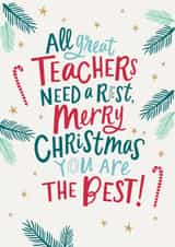 A heartfelt Christmas card for your favourite hard working teacher created by Dotty Black